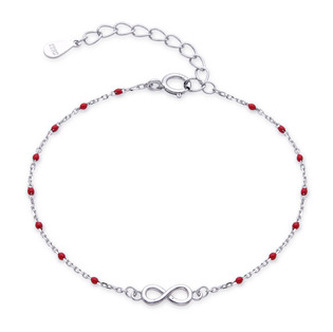 NB-1247 Stříbrný náramek nekonečno - nekonečno - ležatá osmička