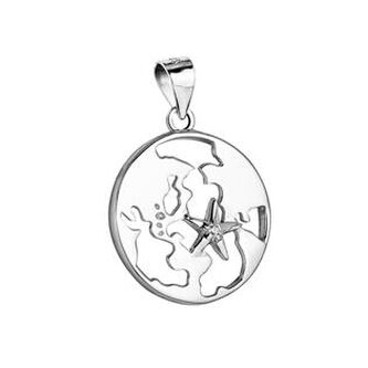 NB-4068 Stříbrný přívěšek - zeměkoule