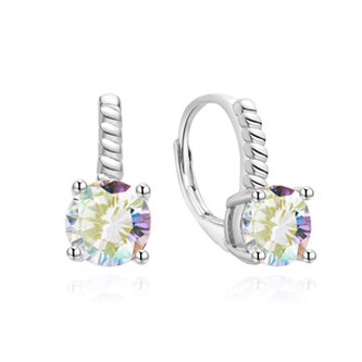 NB-3807 Stříbrné náušnice se duhovými kameny