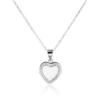 NB-2409 Střibrný náhrdelník srdíčko se zirkony - srdce
