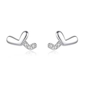 NB-3560 Stříbrné náušnice dvojitá srdíčka - srdce