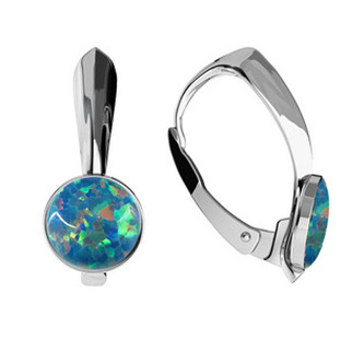 NBP37-OP02 Stříbrné opálové náušnice