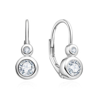 NB-3090 Stříbrné dámské náušnice se zirkony