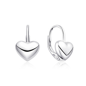 DN-0092 Stříbrné dívčí náušnice srdíčka - srdce