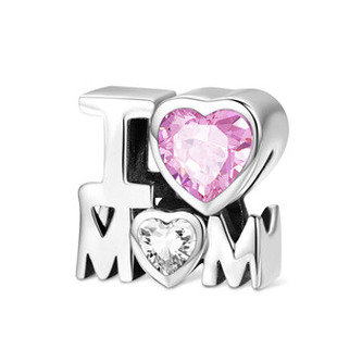 B0129 Stříbrný přívěšek korálek na náramek - rodina