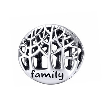 NB-8198 Stříbrný přívěšek korálek "family" - rodina