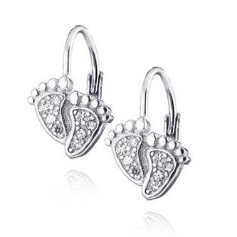 NB-3199 Stříbrné dívčí náušnice stopy