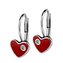 ZB53315-RD Dívčí stříbrné náušnice - srdíčka červená - srdce