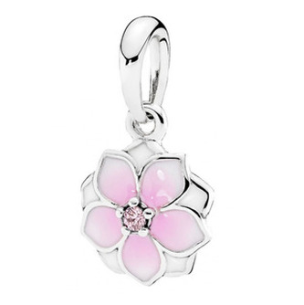 B0381 Stříbrný přívěšek korálek na náramek - květiny