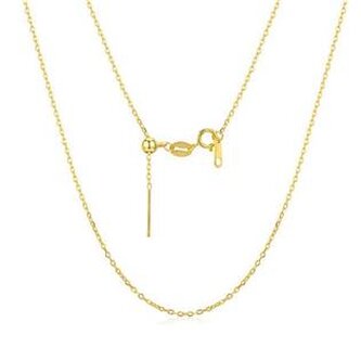 AL0028-GD Zlacený stříbrný řetízek - očkový, nastavitelná délka