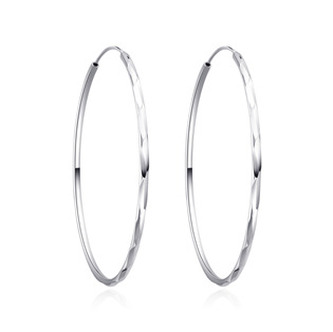 NB-3039-60 Stříbrné náušnice kruhy 60 mm