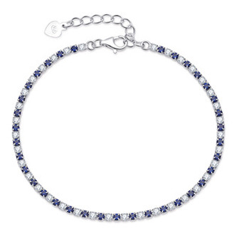 NB-1270 Stříbrný štrasový tenisový náramek