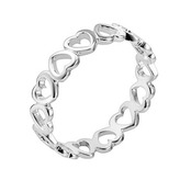 NB-5109-52 Stříbrný prsten se srdíčky - srdce