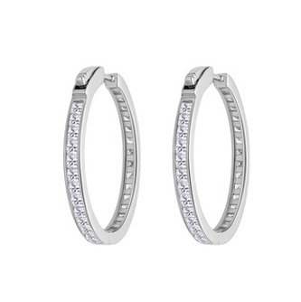 NB-3959 Stříbrné náušnice kruhy se zirkony
