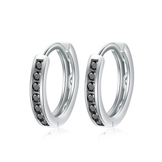 NB-3050 Stříbrné náušnice kroužky se zirkony