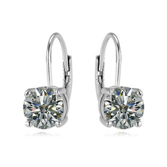 NB-3779 Stříbrné náušnice s kulatým zirkonem