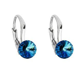 EG2501-BB Stříbrné náušnice s Crystals from Swarovski® Bermuda Blue