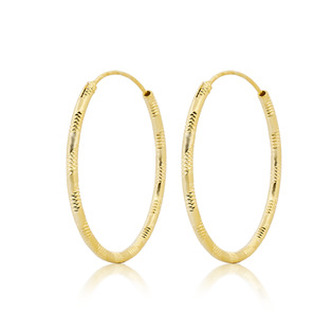 NB-3070-14 Zlacené stříbrné náušnice kruhy 14 mm