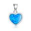 NB913-OP05 Stříbrný přívěšek s modrým opálem - srdce