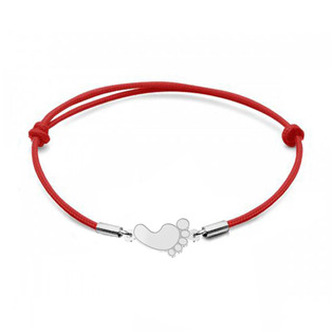 SX115-R Stříbrný textilní náramek s destičkou