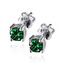 NB-3759-G Stříbrné náušnice se zelenými zirkony