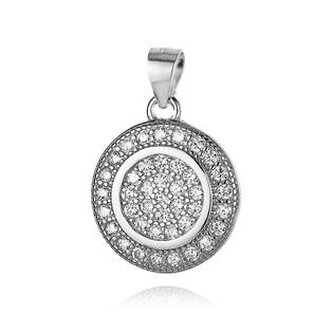 NB-4106 Stříbrný přívěšek kolečko se zirkony