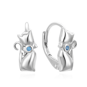 DN-0055 Stříbrné náušnice kočičky - dětské