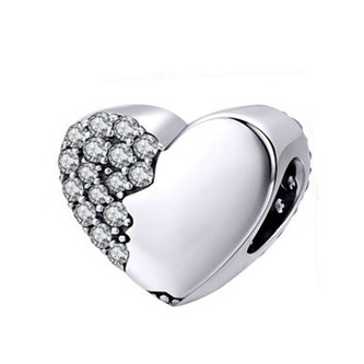 NB-8166 Stříbrný přívěšek korálek srdíčko - srdce