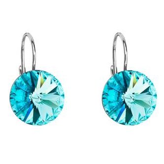 EG2036-LT Stříbrné náušnice s krystaly Crystals from Swarovski® Light Turquoise