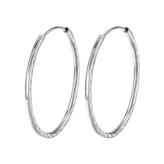 NB-3657-40 Stříbrné náušnice kruhy 40 mm