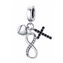 NB-8192 Stříbrný přívěšek korálek s přívěsky - kříže