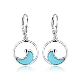 NB-3654 Stříbrné náušnice s larimarem