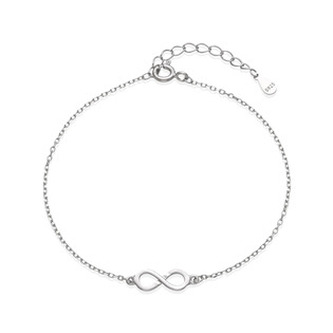 NB-1260 Stříbrný náramek nekonečno - nekonečno - ležatá osmička