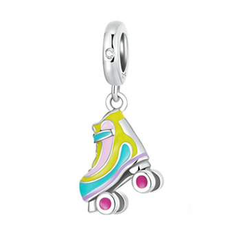 B0509 Stříbrný přívěšek korálek na náramek - sport