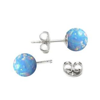 NBP21-OP26 Stříbrné opálové náušnice - 6 mm