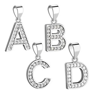 NB-4489-L Stříbrný přívěšek - iniciála písmeno - iniciála "L"