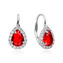 NB-3073 Stříbrné dámské náušnice červené zirkony