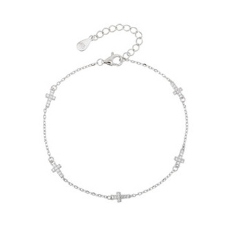 NB-1273 Dámský stříbrný náramek s křížky