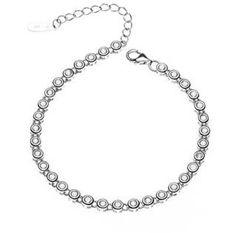 NB-1039 Dámský stříbrný náramek - čtyřlístky