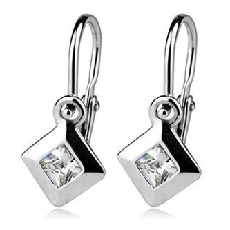 CS1120 Dětské náušnice stříbrné - čtverce