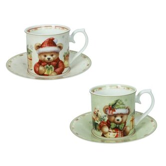 Set 2 šálkůn na kávu medvídek Coccole BRANDANI
