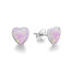 NB926-OP58 Stříbrné náušnice srdíčka s opálem - srdce