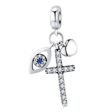 NB-8333 Stříbrný přívěšek korálek na náramek - srdce