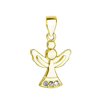 EG4391 Pozlacený stříbrný přívěšek anděl se Swarovski krystaly - andílci