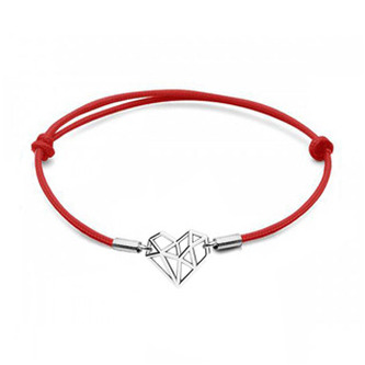 SX117-R Stříbrný náramek origami srdce