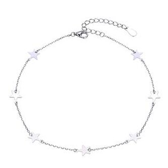 NB-6030 Stříbrný náramek na nohu s hvězdami