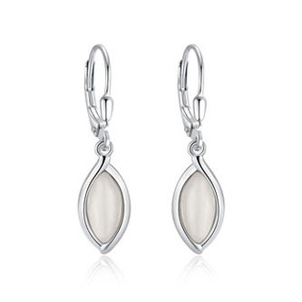 NB-3934 Stříbrné visací náušnice měsíční kámen