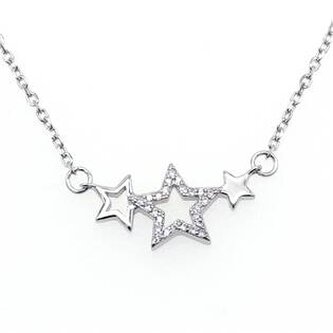 NB-2181 Střibrný náhrdelník se hvězdami