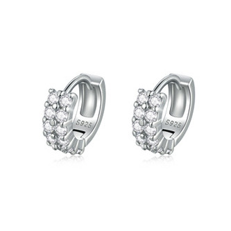 NB-3918 Stříbrné náušnice kroužky se zirkony