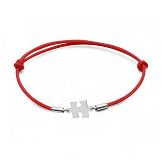 SX121-R Stříbrný textilní náramek puzzle